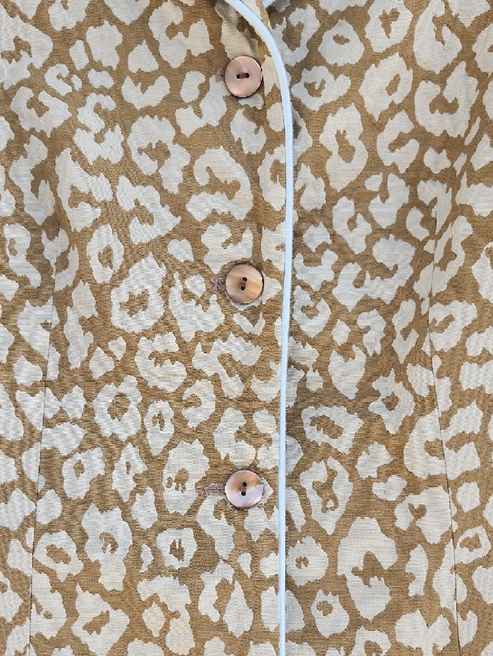 J. McLaughlin Tan and Green Leopard-Print Piped Blazer - Picture 4 of 12